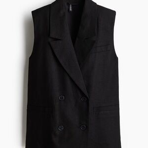 H&M Black Sleeveless Blazer